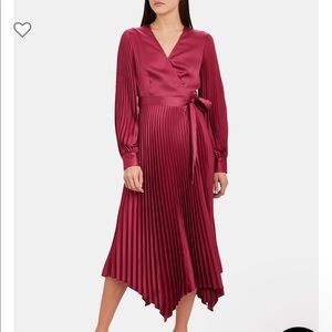 NEW Intermix Allison pleated wrap dress